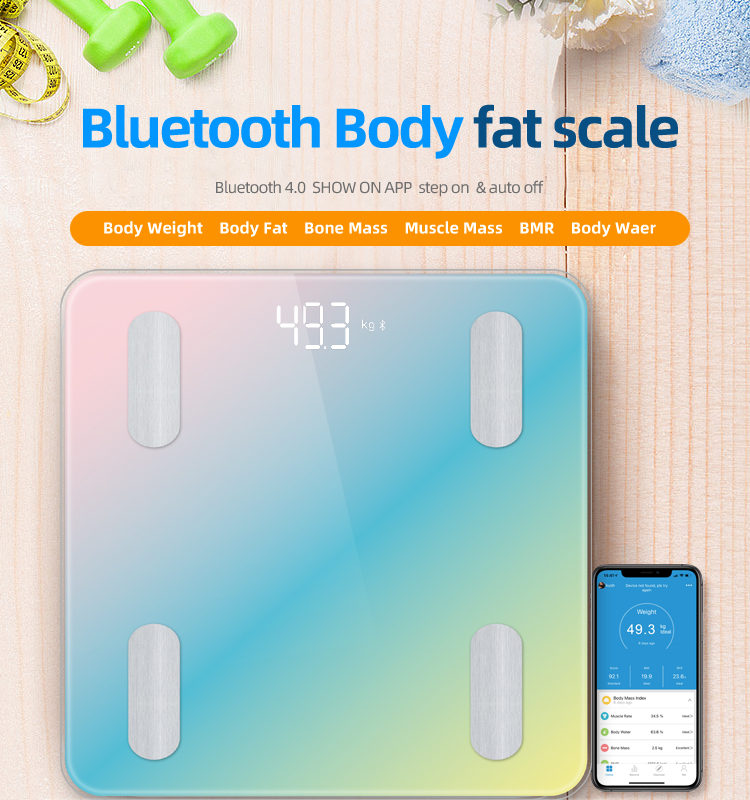 Balança de peso de gordura corporal inteligente em digital