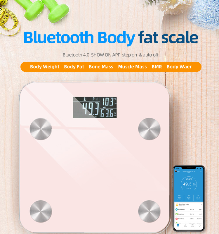 balança de peso digital no aplicativo bluetooth connect